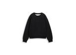 TOM TAILOR DENIM Damen Sweatshirt mit Glitzer-Effekt, schwarz, Uni, Gr. M
