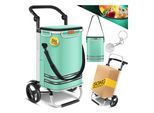 KESSER® Einkaufstrolley klappbar mit 56L Kapazität und belastbar bis 50kg 3in1 Trolley Sackkarre & Umhängetasche Faltbarer Einkaufswagen inkl. Kühlfach & Einkaufschip Treppensteiger