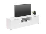Carryhome Lowboard Spice, Weiß, Weiß Hochglanz, Kunststoff, 1 Schublade(n) Schubladen, 165x42x40 cm, Made in EU, Beimöbel erhältlich, Wohnzimmer, Wohnwände, Lowboards