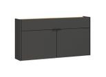Schuhschrank GW-Ameca, Graphit, Eiche, Holzwerkstoff, 4 Fächer, 1 Schublade(n) Schubladen, 110x57x22 cm, Beimöbel erhältlich, Typenauswahl, hängend, Garderobe, Schuhaufbewahrung, Schuhschränke