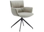 Dieter Knoll Armlehnstuhl, Cappuccino, Metall, Leder, Echtleder, Rindleder, Drehkreuz, 64x86x63 cm, Lederauswahl, Sitzfläche 360° drehbar, automatische Rückholfunktion, Esszimmer, Stühle, Esszimmerstühle, Armlehnenstühle