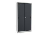 Pavoy Schiebetürenschrank, 1950x1000x600 mm, 4 Böden verzinkt, RAL 7035/7016 (30302-100-600-735716)