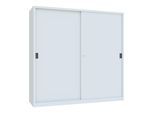 Pavoy Schiebetürenschrank, 1950x2000x600 mm, 8 Böden verzinkt, RAL 7035 (30302-200-600-735)