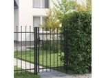 vidaXL Zauntor Einzelflügel mit Speerspitzen Stahl 1 x 1,2 m Schwarz