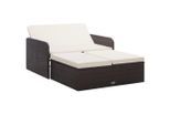 vidaXL 2-tlg. Garten-Lounge-Set mit Auflagen Poly Rattan Braun