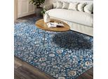 Teppich VILLEROY & BOCH "Ernest", blau (blau,creme), B:200cm H:11mm L:280cm, Polypropylen, Teppiche, Teppich, Läufer, Orientalisch in einem Vintage-Look, Wohnzimmer, Kurzflor