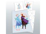 Wendebettwäsche DISNEY "Disney Eiskönigin", bunt, B/L: 135cm x 200cm, 1 Stk., 1 Stk., Flanell, B/L: 80cm x 80cm, Flanell, Obermaterial: 100% Baumwolle, Bettwäsche, Wendebettwäsche, mit tollem Eiskönigin Motiv