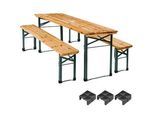 tectake Bierzeltgarnitur Ludwig,Holzlackierung mit Klarlack,braun , Braun , Metall , Rechteckig , Gartenmöbel, Gartengarnituren, Gartenmöbel-Sets