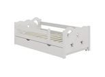 VitaliSpa Kinderbett Jessica Weiß 70x140 cm mit Schublade, ohne Matratze , Holzwerkstoff , Rechteckig , 146x53x76 cm , Babymöbel & Kindermöbel, Kinderzimmer & Jugendzimmer, Kinderbetten, Kinderbetten & Jugendbetten