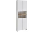 Xora Hochschrank Quickset 100, Weiß, Eiche, Holzwerkstoff, 4 Fächer, 61.6x182.8x32.2 cm, Made in Germany, stehend, Badezimmer, Badezimmerschränke, Hochschränke
