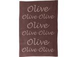 Geschirrtuch STUCO "Olive", braun (braun, natur), B:50cm L:70cm, 100% Baumwolle, Geschirrtücher, Geschirrtuch, Jacquardgewebe