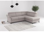 Ecksofa SIT & MORE "Glendale, L-Form", beige (silber), B:247cm H:84cm T:193cm, 100% Polyester, Sofas, Ecksofa, inkl. Kopfteilverstellung, wahlweise mit Vorziehsitz und Bettkasten