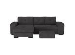 Mid.you Eckschlafsofa , Schwarz , Textil , 268x156 cm , Wohnzimmer, Sofas & Couches, Schlafsofas, Sonstige Schlafsofas