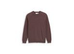 TOM TAILOR Herren Strickpullover mit Wollanteil, braun, Meliert, Gr. M