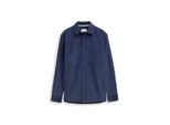 TOM TAILOR Herren Comfort Fit Cordhemd mit Brusttasche, blau, Uni, Gr. M