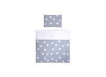 Lorelli Baby-Bettwäsche 7-teiliges Set First Dreams Decke Kissen Laken Himmel grau Sterne