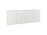 Mid.you Sideboard, Weiß, Holzwerkstoff, 4 Fächer, 4 Schublade(n) Schubladen, 224.8x82.4x40 cm, Fsc, stehend, Kleinmöbel, Kommoden, Sideboards