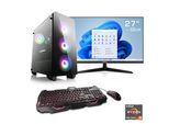 CSL Gaming-PC-Komplettsystem "Theseus V24646", Energieeffizienz: D (A-G), schwarz, Microsoft Windows 11 Home (64 Bit), 16 GB RAM 500 GB SSD, Computer_Komplettsysteme
