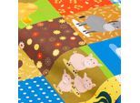 Baumwollstoff-Digitaldruck "Farm", Serie Ria, bunt