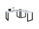Mid.you Eckschreibtisch , Schwarz, Weiß , Holzwerkstoff , rechteckig , U-Form , 190x76x220 cm , in verschiedenen Holz-Dekoren erhältlich , Büromöbel, Schreibtische, Eckschreibtische