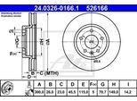 ATE Bremsensatz, Scheibenbremse Bremsensatz-Vorderachse PowerDisc / Standard sg000005tg Vorderachse belüftet 300mm 26mm für Opel Vaughall CHEVROLET