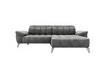 Xora Ecksofa, Dunkelgrau, Metall, Textil, 3-Sitzer, Ottomane rechts, L-Form, 105-178x266 cm, Relaxfunktion, seitenverkehrt erhältlich, USB-Anschluss, Wohnzimmer, Sofas & Couches, Wohnlandschaften, Ecksofas