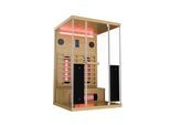 Infrarotkabine / Wärmekabine Göteborg 120 x 105 x 190 für 2 Person mit Vollspektrumstrahlern & Hemlockholz