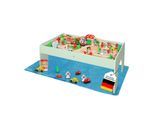 Coemo Spieltisch mit 90-tlg. Holzeisenbahn Farbe Mintgrün