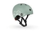 Scoot and Ride Kinderhelm , Grün , Kunststoff, Textil , Gr. Xxs-S , RoHS , Magnetverschluss, mit LED-Licht, Kinnpolster , Freizeit & Co, Sport & Fitness, Fahrräder, Kinderhelme