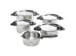 Fissler Kochtopfset Intensa, Silber, Metall, 5-teilig, 16 cm,20 cm,16 cm, rund, Messskala, rostfrei, breiter Schüttrand, Abgießfunktion, Kochen, Töpfe, Topfsets