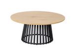 Boxxx Couchtisch, Schwarz, Eiche, Metall, Holzwerkstoff, rund, Säule, rund, 80x40x80 cm, Bsci, Wohnzimmer, Wohnzimmertische, Couchtische, Couchtische Metall