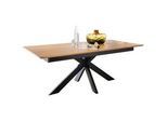Livetastic Esstisch , Braun , Holz , Wildeiche , massiv , rechteckig , X-Form , 100x75x200 cm , ausziehbar , Esszimmer, Esstische, Esstische ausziehbar