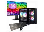 GAMEMAX PC-Komplettsystem "MegaDeal Infinity Mini BK 2614 Ryzen 5 5500 RTX 5050 32GB DDR4 1TB SSD", Energieeffizienz: E (A-G), bunt (schwarz), Microsoft Windows 11 Home (64 Bit), 32 GB RAM 1.000 GB SSD, Computer_Komplettsysteme, Windows 11 + MSI PRO MP2412DE Monitor 60cm (24")