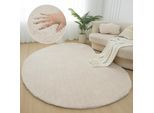 Hochflor-Teppich "Halrum, einfarbig, besondere Form, modern" Gr. 70, beige (natur), B:100 H:25 L:150, Kunstfaser, LEGER HOME BY LENA GERCKE, Teppiche, organische Form, bean shape, kuschelig, Wohnzimmer, Schlafzimmer