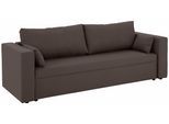 3-Sitzer HOME AFFAIRE "Pur", braun, B:227cm H:87cm T:85cm, Struktur (100% Polyester);100% Polyester Melrose;Luxus-Microfaser Nubuk (100% Polyester), Sofas, 3-Sitzer, wahlweise mit Bettfunktion