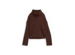TOM TAILOR Damen Oversize Rollkragenpullover, braun, Meliert, Gr. M