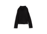 TOM TAILOR Damen Oversize Rollkragenpullover, schwarz, Uni, Gr. M