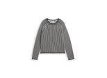 TOM TAILOR Damen Strickpullover mit Rundhalsausschnitt, schwarz, Meliert, Gr. M