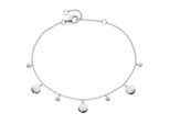 Armband SMART JEWEL "mit runden Plättchen und Zirkonia als Behang, Silber 925", silber, Armbänder, Damen, 19cm, Silber 925 (Sterlingsilber), Armband