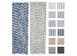 TRAVELLIFE Flauschvorhang Tür Vorhang Chenille Insekten Fliegen Schutz 56x185 cm Farbe: Stripe grey/blue
