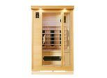 Dewello® Infrarotkabine Infrarotsauna WINDSOR 120cm x 100cm inkl. 5 Keramikstrahler, Bodenstrahler und Zubehör, 1 Person
