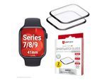Displex Displayschutzglas »Smartwatch Glass Unbreakable Protector Full Cover« für Apple Watch Series 7 41 mm;Apple Watch Series 8 41 mm;Apple Watch Series 9 41 mm Packung, 2x Acrylglas Protector, Displayschutzfolie, kratz- & stossfest