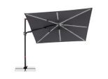 Doppler Ampelschirm , Anthrazit , Metall, Textil , warmweiß , 300x220 cm , 360° drehbar, Knickgelenk, LED-Beleuchtung , Sonnenschutz, Sonnenschirme