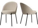 Esszimmerstuhl "Isalie", beige (creme), B:52cm H:81cm T:60cm, Polyester, LEGER HOME BY LENA GERCKE, Stühle, Esszimmerstuhl, mit pflegeleichtem Webstoff, Metallgestell, Sitztiefe 47 cm