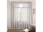 Gardine S.OLIVER "AMEERA" Gr. 2, grau, B:140cm H:175cm, Leinen, Polyester, Viskose, Gardinen, Gardine, mit Leinen, Schal, Wohnzimmer, Schlafzimmer, Vorhang