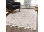 Teppich CARPET CITY "Art 1652", grau, B:160cm H:7mm L:230cm, Polypropylen, Teppiche, Teppich, Kurzflor, Ornamenten-Muster, Boho & Mandala Stil, auch als Läufer