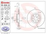 BREMBO Bremsensatz, Scheibenbremse 142055872 Vorderachse innenbelüftet 284mm 22mm für Opel ABARTH Fiat Vaughall