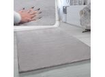 Fellteppich PACO HOME "Rabbit 780", grau, B:80cm H:26mm L:150cm, Polyester, Teppiche, Fellteppich, Kunstfell, Kaninchenfell-Haptik, ein echter Kuschelteppich, Uni-Farben
