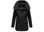 MARIKOO Damen Winter Steppjacke gesteppt Winterjacke Softshell Material, abnehmbarer Kapuze, gefüttert Tivaa