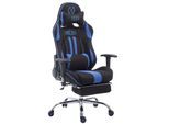 TPFLiving Racing Bürostuhl Limitless-2 Stoff mit Fußablage Schwarz/Gelb